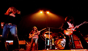 image of led zeppelin performing on stage